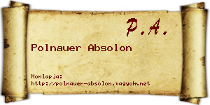 Polnauer Absolon névjegykártya
